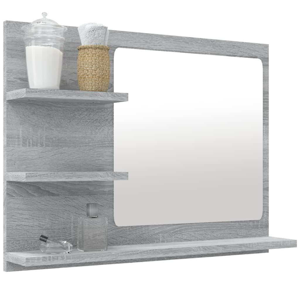 vidaXL Καθρέφτης Μπάνιου Γκρι Sonoma 60x10,5x45 εκ. Επεξεργασμένο Ξύλο