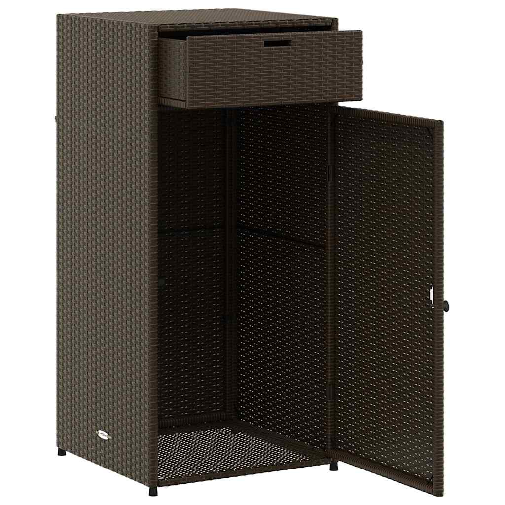vidaXL Ντουλάπι Αποθήκευσης Κήπου Καφέ 55x55x111 εκ. Συνθετικό Ρατάν