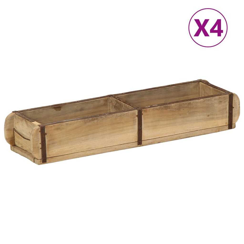 vidaXL Δίσκοι 4 τεμ 60,5x15x9 cm Στραβωμένο Ξύλο