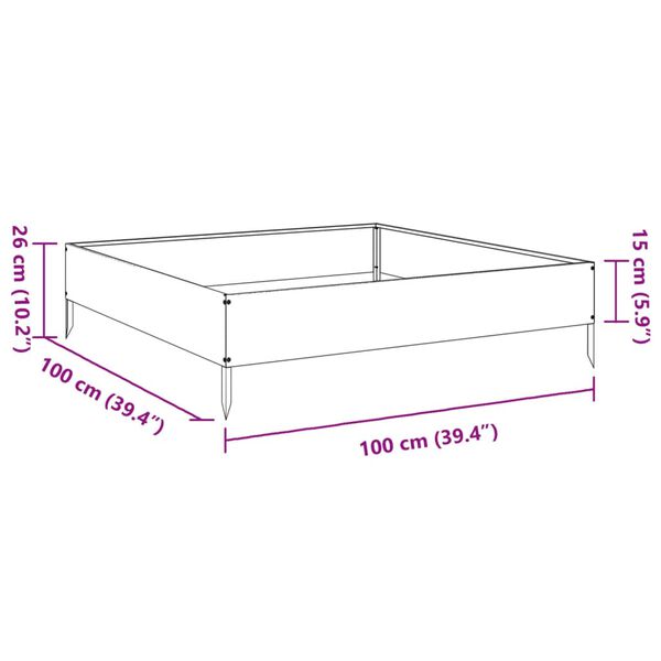 vidaXL Ζαρντινιέρα Υπερυψωμένη Ανθρακί 100x100x26 εκ. Ατσάλι