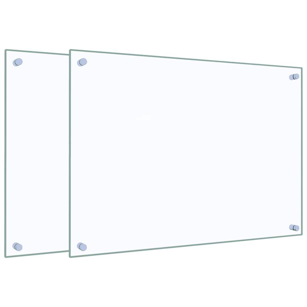 vidaXL Πλάτες Κουζίνας 2 τεμ. Διαφανής 70 x 50 εκ. από Ψημένο Γυαλί