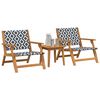vidaXL Κήπου Καρέκλες με Τραπέζι 3 pcs Μαύρο 45 x 45 x 40 cm