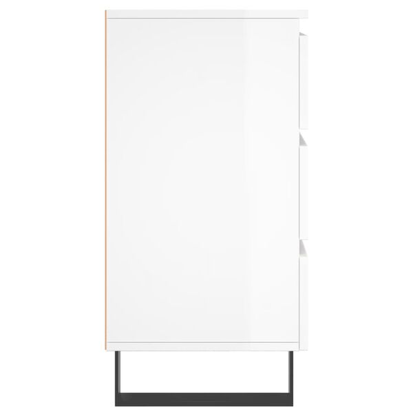 vidaXL Κομοδίνα 2 τεμ. Γυαλ. Λευκό 40x35x69 εκ. Επεξεργασμένο Ξύλο