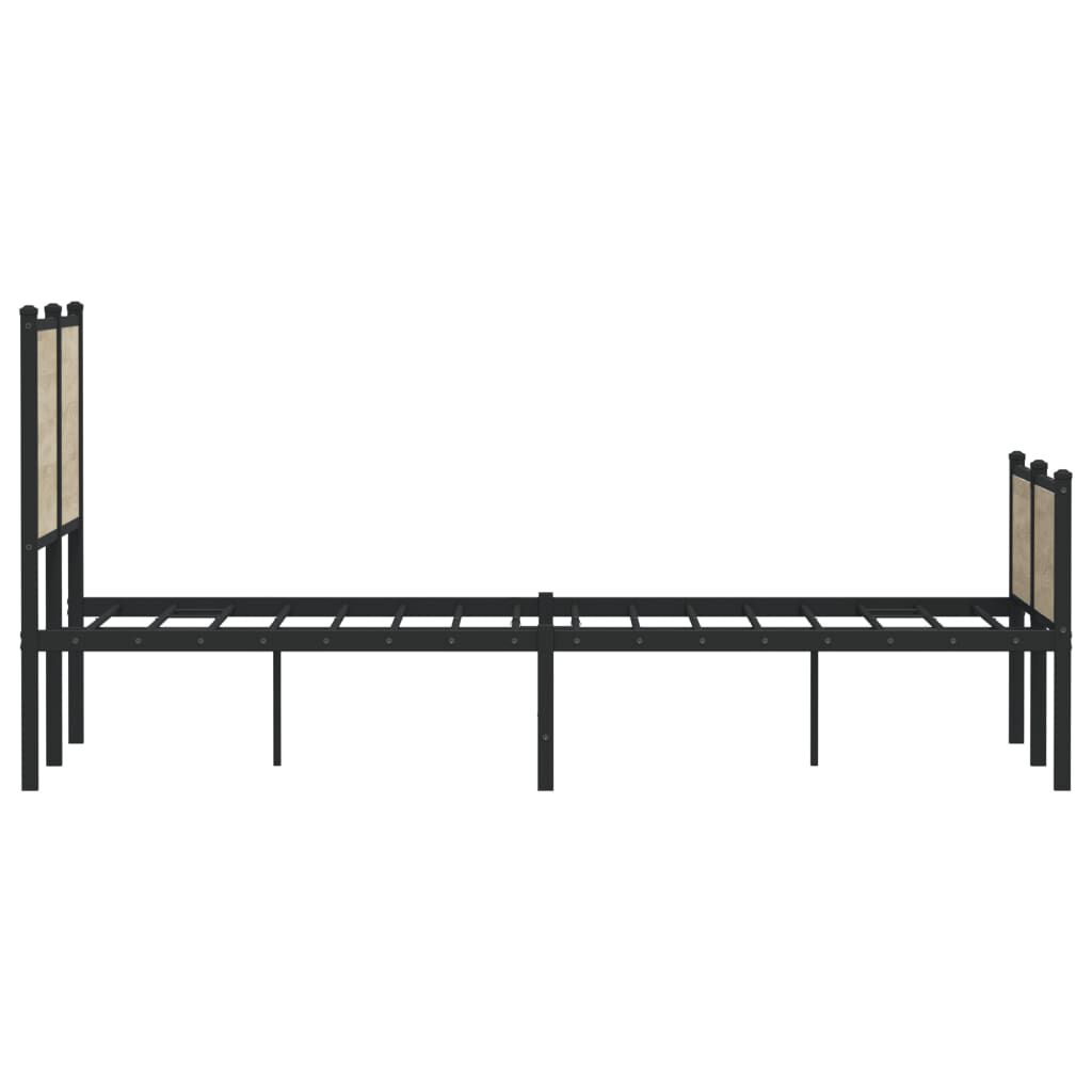 vidaXL Σκελετός Κρεβ. Χωρίς Στρώμα Sonoma Δρυς 140x200 εκ. Μεταλλικό