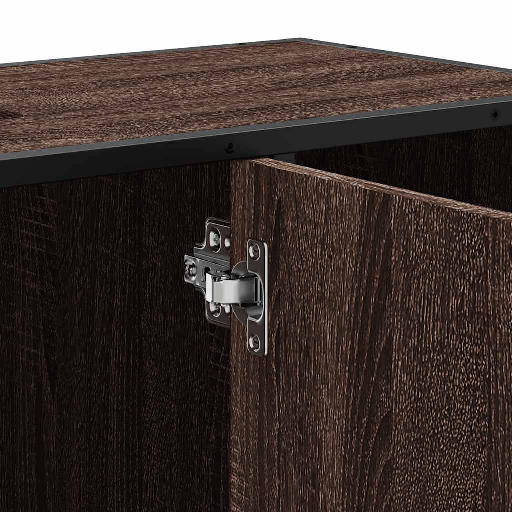 vidaXL Ντουλάπι Μπάνιου Νιπτήρα Καφέ Δρυς 80 x 33 x 60 εκ. Επεξ. Ξύλο