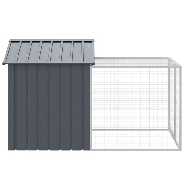 vidaXL Κλουβί για Κότες με Αυλή Ανθρακί 117x201x123 εκ Γαλβαν. Χάλυβας