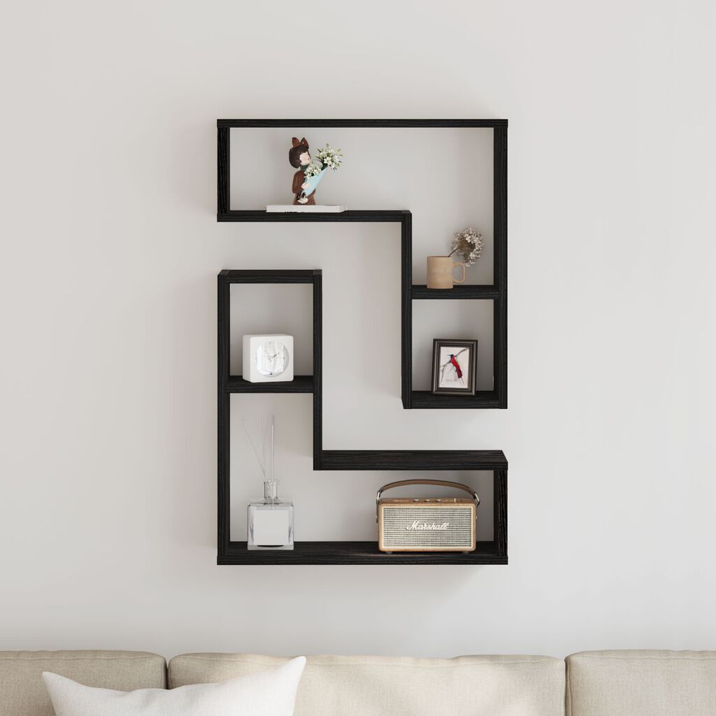 vidaXL Ράφια 2 τμχ Μαύρη Δρυς 50x15x85 εκ Φτιαγμένο από Ξύλο