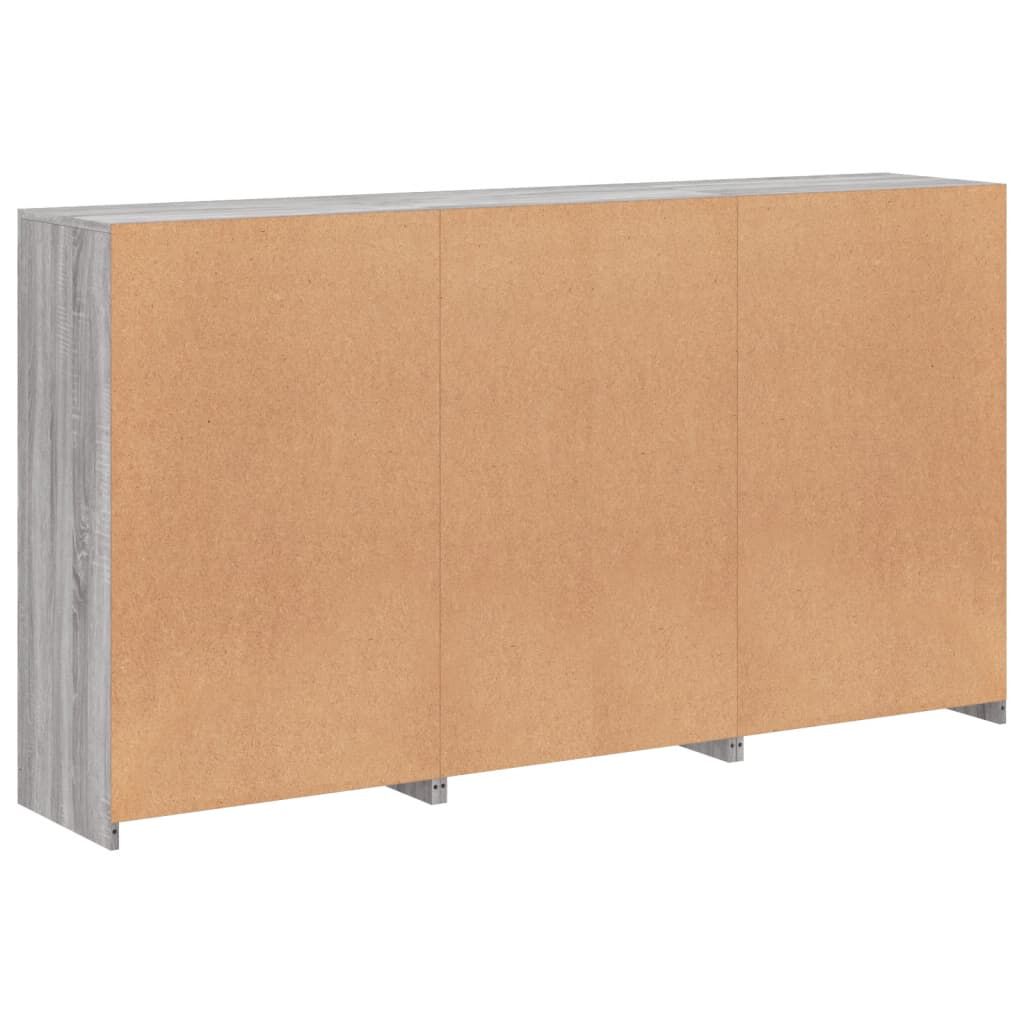 vidaXL Μπουφές με Φώτα LED Γκρι Sonoma 181,5 x 37 x 100 εκ.