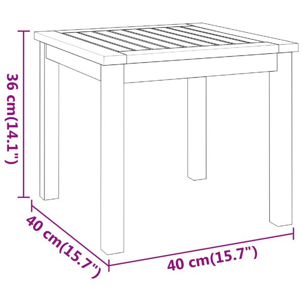 vidaXL Τραπεζάκι Σαλονιού 40 x 40 x 36 εκ. από Μασίφ Ξύλο Ακακίας