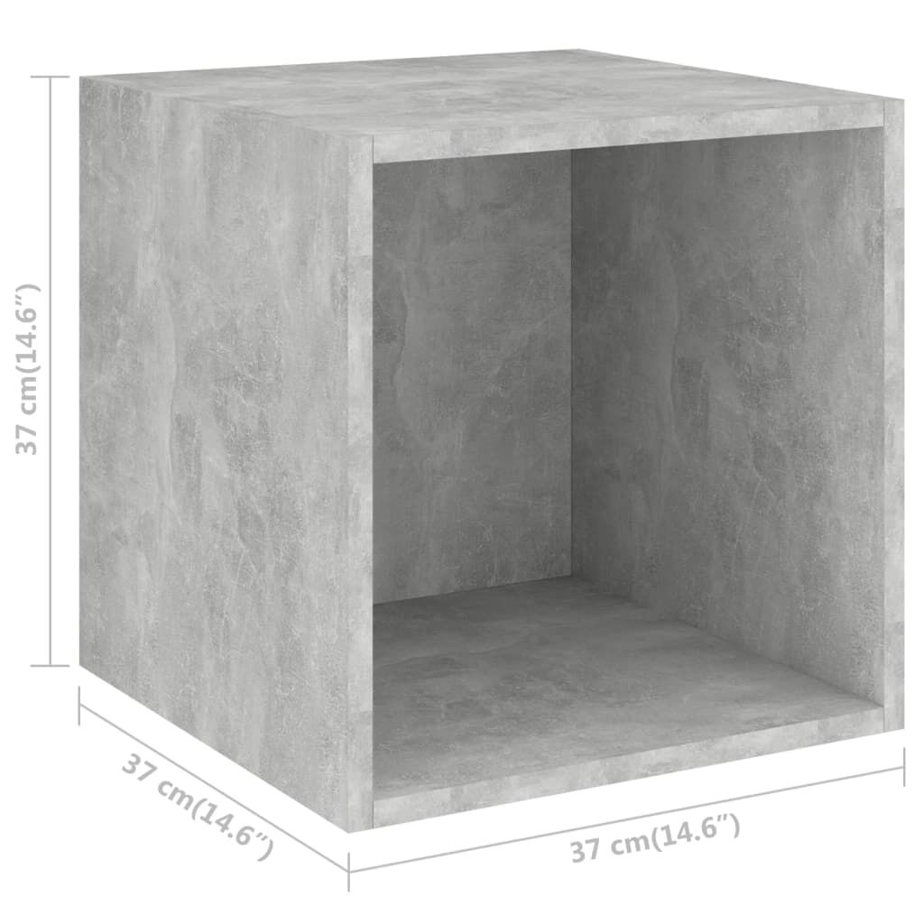 vidaXL Ντουλάπι Τοίχου Γκρι Σκυροδέματος 37x37x37 εκ. από Επεξ. Ξύλο
