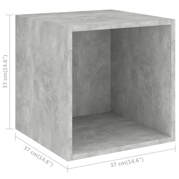vidaXL Ντουλάπι Τοίχου Γκρι Σκυροδέματος 37x37x37 εκ. από Επεξ. Ξύλο