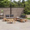 vidaXL Σετ Παγκάκι Κήπου με μαξιλάρι 3 pcs Καφέ και Γκρίζο