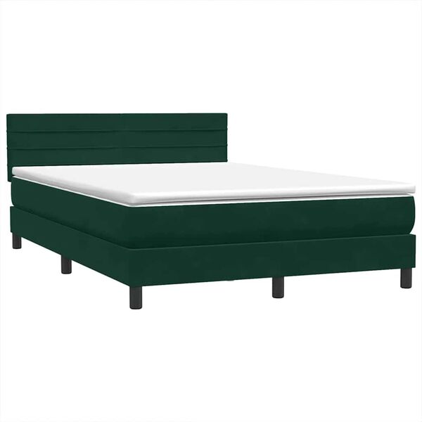 vidaXL &Kappa;&rho;&epsilon;&beta;ά&tau;&iota; Boxspring &mu;&epsilon; &Sigma;&tau;&rho;ώ&mu;&alpha; &Sigma;&kappa;&omicron;ύ&rho;&omicron; &Pi;&rho;ά&sigma;&iota;&nu;&omicron; 140x210&epsilon;&kappa;. &Beta;&epsilon;&lambda;&omicron;ύ&delta;&iota;&nu;&omicron;