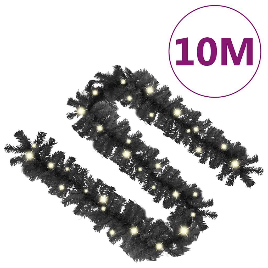 vidaXL Γιρλάντα Χριστουγεννιάτικη με Λαμπάκια LED Μαύρη 10 μ.