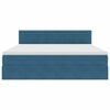 vidaXL Κρεβάτι Αποθήκης με στρώμα Σκούρο Μπλε 160 x 200 cm Βελούδο