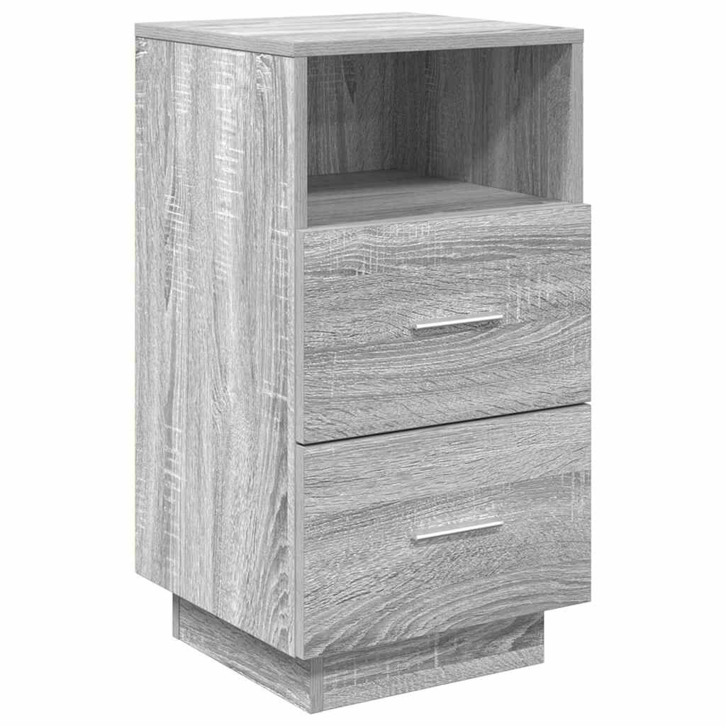 vidaXL Κομοδίνα 2 τμχ με 2 συρτάρια Γκρι Sonoma 36x36x68 εκ.