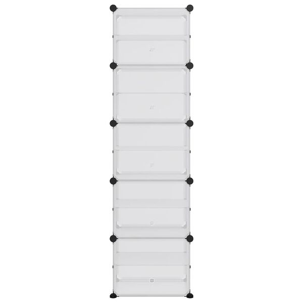 vidaXL Παπουτσοθήκη Διαφανής 44 x 31,5 x 153,5 εκ. από Πολυπροπυλένιο