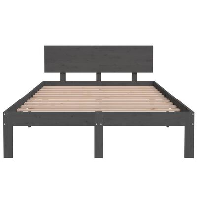 vidaXL Πλαίσιο Κρεβατιού Γκρι 120 x 200 εκ. από Μασίφ Ξύλο Πεύκου