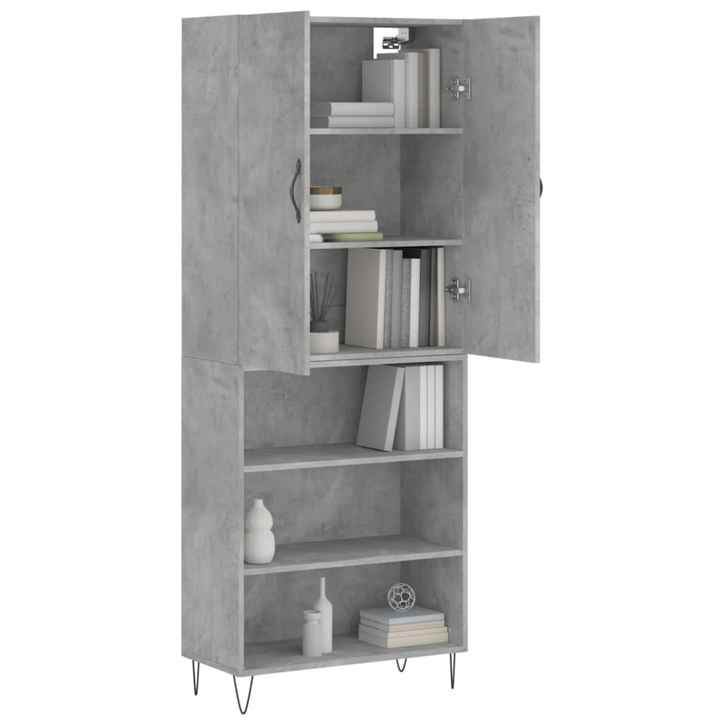 vidaXL Ντουλάπι Γκρι Σκυροδέματος 69,5x34x180 εκ. Επεξεργασμένο Ξύλο