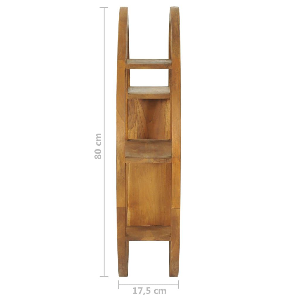 vidaXL Ραφιέρα Τοίχου Σχέδιο Γιν Γιανγκ 80x17,5x80 εκ. Μασίφ Ξύλο Teak