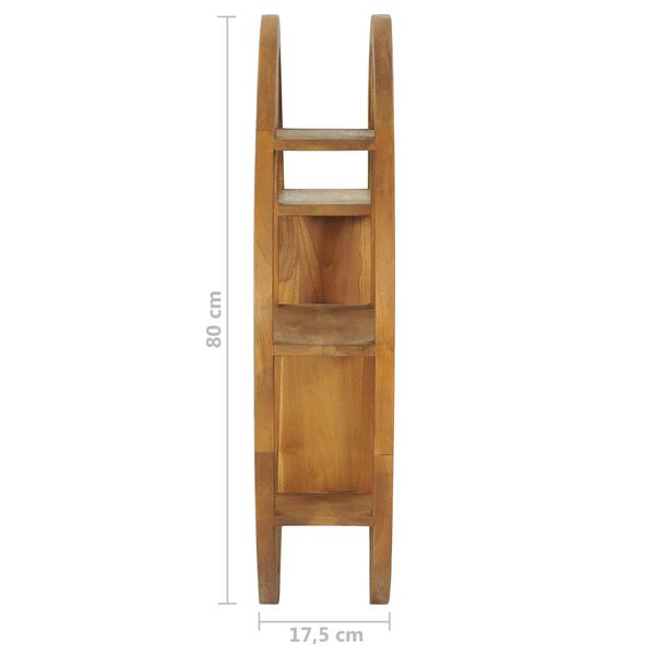 vidaXL Ραφιέρα Τοίχου Σχέδιο Γιν Γιανγκ 80x17,5x80 εκ. Μασίφ Ξύλο Teak