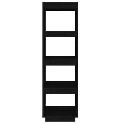 vidaXL Βιβλιοθήκη/Διαχωριστικό Χώρου Μαύρο 40x35x135 εκ. Μασίφ Πεύκο