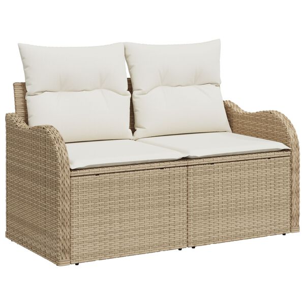 vidaXL Σετ Καναπέ Κήπου 7 pcs Μπεζ 100 x 55 x 73 εκ. Πολυ ράταν