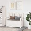 vidaXL Παγκάκι Λευκό 112,5x51,5x96,5 εκ. από Μασίφ Ξύλο Πεύκου
