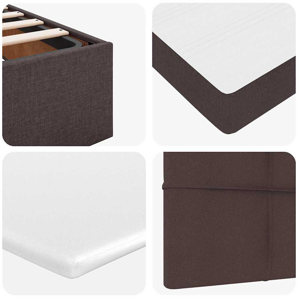vidaXL Ottoman Κρεβάτι με Στρώμα Σκούρο Καφέ 120x200cm Ύφασμα