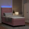 vidaXL &Kappa;&rho;&epsilon;&beta;ά&tau;&iota; Box Spring LED &mu;&epsilon; &Sigma;&tau;&rho;ώ&mu;&alpha; Argyle &Rho;&omicron;&zeta; 90 x 200 cm &Beta;&epsilon;&lambda;&omicron;ύ&delta;&omicron;