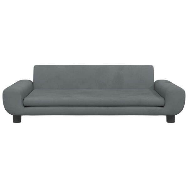 vidaXL Καναπές Παιδικός Σκούρο Γκρι 100 x 54 x 33 εκ. από Βελούδο