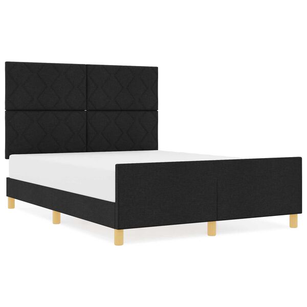 vidaXL Κρεβάτι Μαύρο 140x200 εκ Υφάσματος