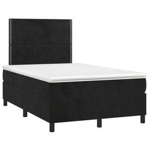 vidaXL Κρεβάτι Boxspring με Στρώμα Μαύρο 120x190 εκ. Βελούδινο