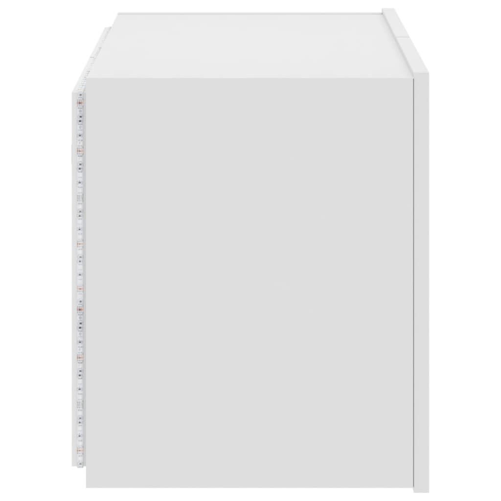 vidaXL Έπιπλο Τοίχου Τηλεόρασης με LED Λευκό 60x35x41 εκ.