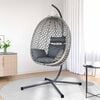 vidaXL Κρεμαστή καρέκλα αυγό ανθρακί και γκρι 104 x 100 x 191 εκ