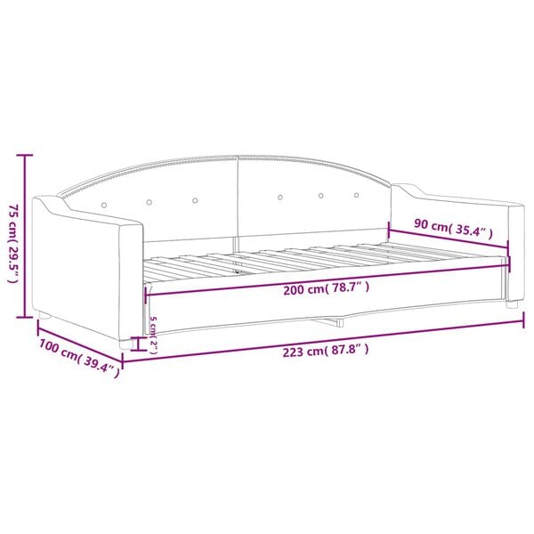 vidaXL Καναπές Κρεβάτι Taupe 90 x 200 εκ. Υφασμάτινος
