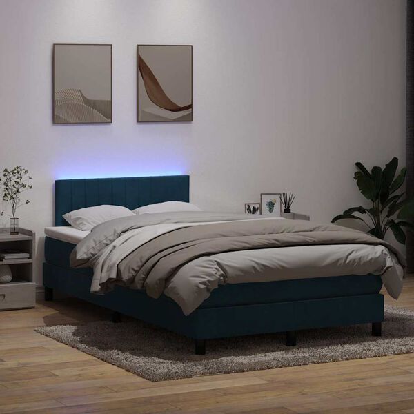 vidaXL &Kappa;&rho;&epsilon;&beta;ά&tau;&iota; Boxspring &mu;&epsilon; &Sigma;&tau;&rho;ώ&mu;&alpha; & LED &Sigma;&kappa;&omicron;ύ&rho;&omicron; &Mu;&pi;&lambda;&epsilon; 120x210 &epsilon;&kappa;. &Beta;&epsilon;&lambda;&omicron;ύ&delta;&iota;&nu;&omicron;