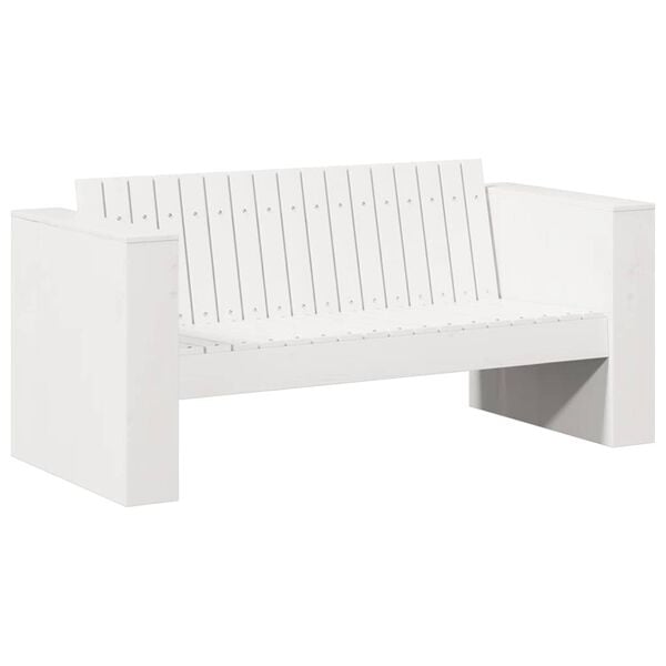 vidaXL Καναπές Κήπου Λευκό 134 x 60 x 62 cm Μασίφ ξύλο πεύκου