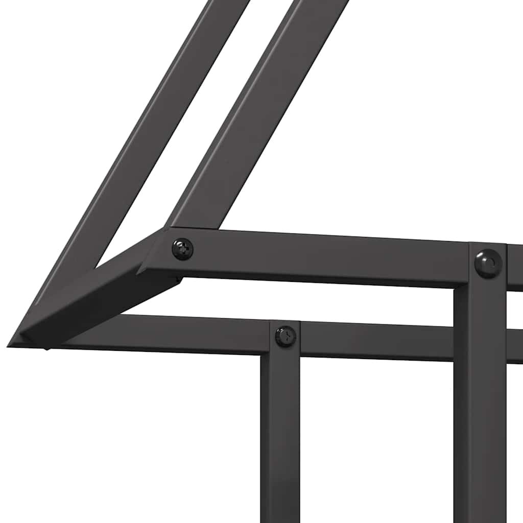 vidaXL Ράφι για καυσόξυλα Μαύρο 50x25x60 εκ. Ατσάλι ψυχρής έλασης