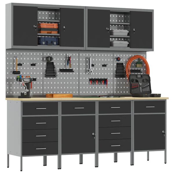 vidaXL &Nu;&tau;&omicron;&upsilon;&lambda;ά&pi;&alpha; &Epsilon;&rho;&gamma;&alpha;&sigma;ί&alpha;&sigmaf; 10 pcs &Mu;&alpha;ύ&rho;&omicron; &Mu;&eta;&chi;&alpha;&nu;&iota;&sigma;&mu;έ&nu;&omicron; &xi;ύ&lambda;&omicron; &kappa;&alpha;&iota; &alpha;&tau;&sigma;ά&lambda;&iota;