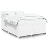 vidaXL Κρεβάτι Boxspring με Στρώμα Λευκό 140x190εκ.από Συνθετικό Δέρμα