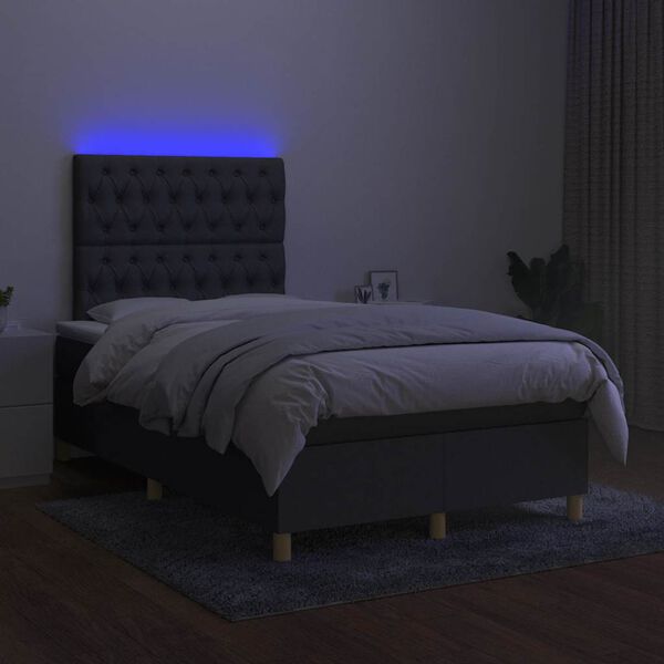 vidaXL &Kappa;&rho;&epsilon;&beta;ά&tau;&iota; Boxspring &mu;&epsilon; &Sigma;&tau;&rho;ώ&mu;&alpha; & LED &Sigma;&kappa;.&Gamma;&kappa;&rho;&iota; 120x190&epsilon;&kappa;. &Upsilon;&phi;&alpha;&sigma;&mu;ά&tau;&iota;&nu;&omicron;