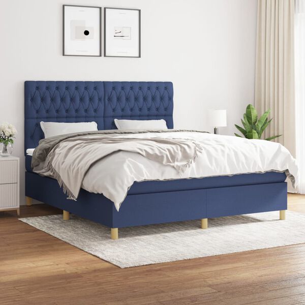 vidaXL &Kappa;&rho;&epsilon;&beta;ά&tau;&iota; Boxspring &mu;&epsilon; &Sigma;&tau;&rho;ώ&mu;&alpha; &Mu;&pi;&lambda;&epsilon; 180x200 &epsilon;&kappa;. &Upsilon;&phi;&alpha;&sigma;&mu;ά&tau;&iota;&nu;&omicron;