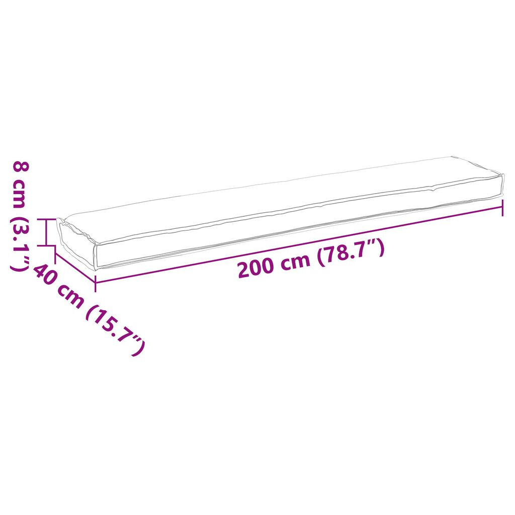 vidaXL Μαξιλάρι παλέτας για παγκάκι Μπεζ 200x40x8 cm Ύφασμα Oxford