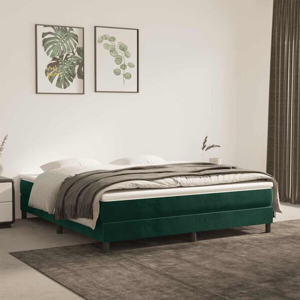 vidaXL &Kappa;&rho;&epsilon;&beta;ά&tau;&iota; Boxspring &mu;&epsilon; &Sigma;&tau;&rho;ώ&mu;&alpha; &Sigma;&kappa;&omicron;ύ&rho;&omicron; &Pi;&rho;ά&sigma;&iota;&nu;&omicron; 160x200&epsilon;&kappa;. &Beta;&epsilon;&lambda;&omicron;ύ&delta;&iota;&nu;&omicron;