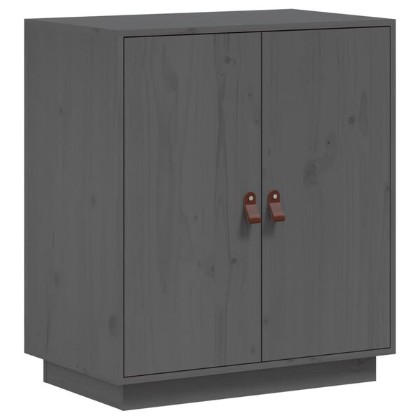 vidaXL Μπουφές Γκρι 65,5x40x75 εκ. από Μασίφ Ξύλο Πεύκου