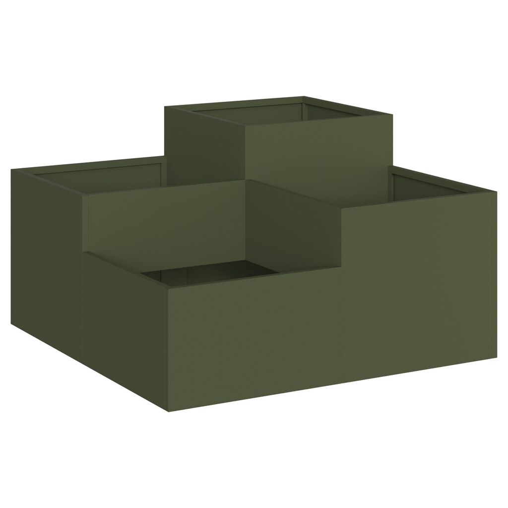vidaXL Κηπουρική Γλάστρα 100x100x48 εκ Ελιά Ατσάλι