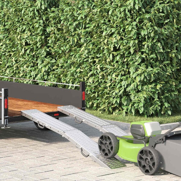 vidaXL Ράμπα Φόρτωσης 2 pcs Ασημί 166 x 22,5 x 4,5 εκ