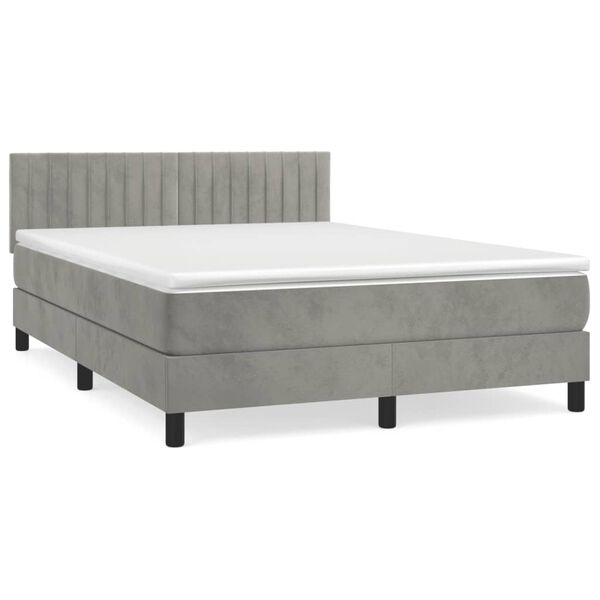 vidaXL &Kappa;&rho;&epsilon;&beta;ά&tau;&iota; Boxspring &mu;&epsilon; &Sigma;&tau;&rho;ώ&mu;&alpha; &Alpha;&nu;&omicron;&iota;&chi;&tau;ό &Gamma;&kappa;&rho;&iota; 140x190 &epsilon;&kappa;. &Beta;&epsilon;&lambda;&omicron;ύ&delta;&iota;&nu;&omicron;