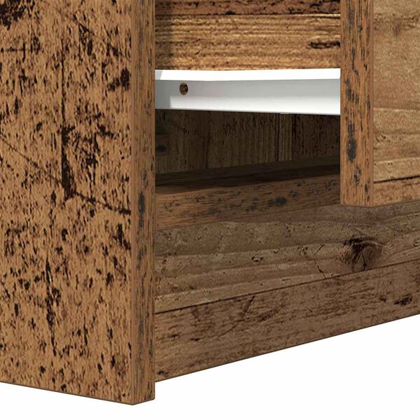 vidaXL Κομοδίνο με 2 συρτάρια Όψη Παλαιού Ξύλου 38x34x80 εκ.